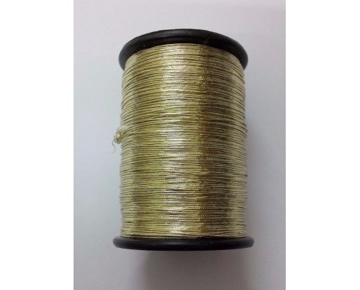 CLASSY GOLD - 120 Yards - Lurex Zari Jari Sparkle Shiny Thread Yarn Cord Dori - For Crochet Jewelry Handicraft Knitting Artwork DIY